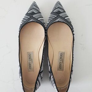 Jimmy Choo Woven Pointy Toe Ballet Flats EUR 36